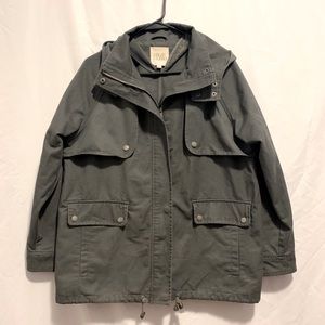 Thread & Supply Hooded Gray Fall Jacket Size M
